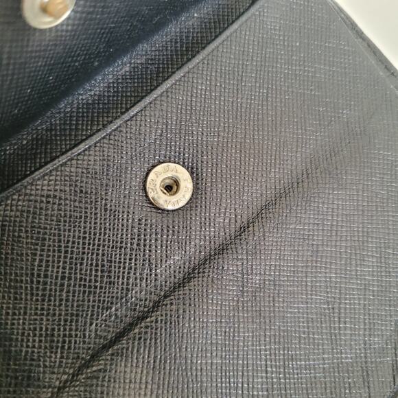 PRADA Black Nero Saffiano Leather Wallet Medium Bifold Compact Unisex Authentic - Picture 11 of 15